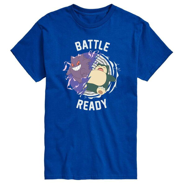 アニメキャラクター メンズ トップス Tシャツ トール グラフィック Licensed Character Big & Tall Pokemon Snorlax "Battle Ready" Graphic Tee Blue ブルー