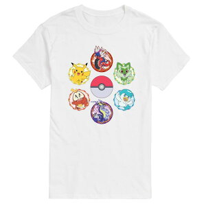 �A�j���L�����N�^�[ �����Y �g�b�v�X T�V���c �g�[�� �O���t�B�b�N Licensed Character Big & Tall Pokemon Sparkle Badge Portraits Graphic Tee White �z���C�g
