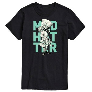 �f�B�Y�j�[ �����Y �g�b�v�X T�V���c �g�[�� �O���t�B�b�N Disney's Alice in Wonderland Big & Tall Mad Hatter Graphic Tee Black �u���b�N
