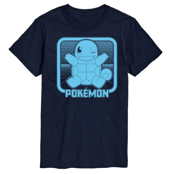 アニメキャラクター メンズ トップス Tシャツ グラフィック Licensed Character Men's Pokemon Retro Squirtle Graphic Tee Navy ネイビー