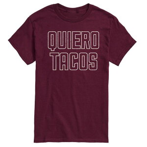 �A�j���L�����N�^�[ �����Y �g�b�v�X T�V���c �O���t�B�b�N Licensed Character Men's Quiero Tacos Graphic Tee Maroon �}���[��