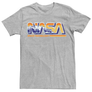 �A�j���L�����N�^�[ �����Y �g�b�v�X T�V���c ���S Licensed Character Men's NASA Space Technology Retro Rainbow Logo Tee Athletic Heather �w�U�[