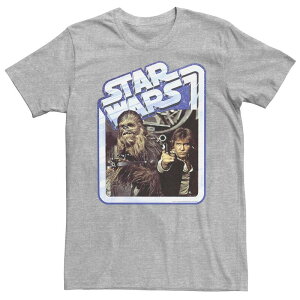 �X�^�[ �E�H�[�Y �����Y �g�b�v�X T�V���c Men'star Wars Han Solo Chewie Chrome Border Tee Athletic Heather �w�U�[