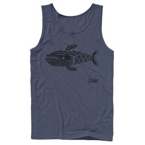 �A�j���L�����N�^�[ �����Y �g�b�v�X T�V���c ���S Licensed Character Men's Nintendo Legend Of Zelda Links Awakening Whale Glyph Portrait Logo Tank Top Navy �l�C�r�[
