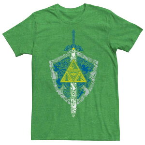 �A�j���L�����N�^�[ �����Y �g�b�v�X T�V���c Licensed Character Men's Nintendo Zelda Hylian Shield Element Icons Tee Kelly Heather �w�U�[