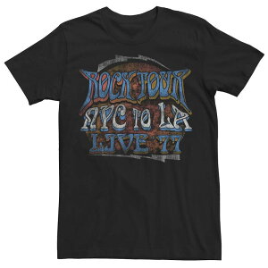 �A�j���L�����N�^�[ �����Y �g�b�v�X T�V���c ���B���e�[�W Licensed Character Men's Trendy Live 77 Vintage Rock Tour Tee Black �u���b�N