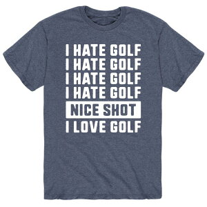�A�j���L�����N�^�[ �����Y �g�b�v�X T�V���c Licensed Character Men's I Hate Golf Nice Shot I Love Golf Tee Blue �u���[