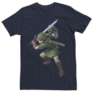 �A�j���L�����N�^�[ �����Y �g�b�v�X T�V���c Licensed Character Men's Nintendo The Legend Of Zelda Link Action Portraitee Navy �l�C�r�[