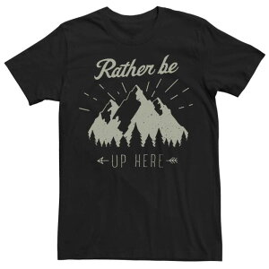 �A�j���L�����N�^�[ �����Y �g�b�v�X T�V���c �g�[�� Licensed Character Big & Tall Rather Be Up Here Mountains Forest Arrow Tee Black �u���b�N
