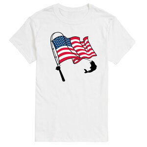 �A�j���L�����N�^�[ �����Y �g�b�v�X T�V���c �g�[�� �O���t�B�b�N Licensed Character Big & Tall Fishing Rod Flag Pole Graphic Tee White �z���C�g