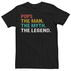 �A�j���L�����N�^�[ �����Y �g�b�v�X T�V���c �O���t�B�b�N Licensed Character Men's Father's Day Pops The Man Myth Legend Graphic Tee Black �u���b�N