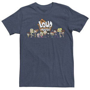 �A�j���L�����N�^�[ �����Y �g�b�v�X T�V���c Licensed Character Men's The Loud House Group Shotee Navy Heather �w�U�[