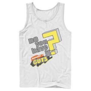�j�R���f�I�� �����Y �g�b�v�X T�V���c ���B���e�[�W ���S �O���t�B�b�N Men's Nickelodeon Guts Do You Have It Vintage Question Logo Graphic Tank Top White �z���C�g