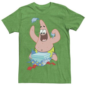 �j�R���f�I�� �����Y �g�b�v�X T�V���c �p���c �O���t�B�b�N Men's Nickelodeon SpongeBob SquarePants Patrick Star Holiday Graphic Tee Kelly Heather �w�U�[