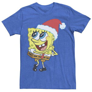 �A�j���L�����N�^�[ �����Y �g�b�v�X T�V���c �p���c Licensed Character Men'spongebob Squarepantsanta Hat Dreaming Of Christmas Tee Royal Heather �w�U�[