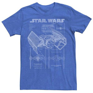 �X�^�[ �E�H�[�Y �����Y �g�b�v�X T�V���c �v�����g Men'star Wars TIE Fighter Blueprint Schematics Tee Royal Heather �w�U�[