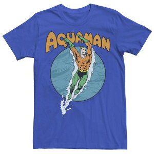 �A�j���L�����N�^�[ �����Y �g�b�v�X T�V���c Licensed Character Men's DComics Aquaman Swimming Dance Tee Royal