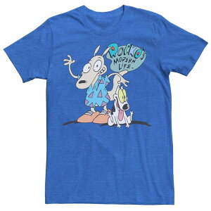 �A�j���L�����N�^�[ �����Y �g�b�v�X T�V���c Licensed Character Men's Nickelodeon Rocko's Modern Life Show Intro Tee Royal Heather �w�U�[