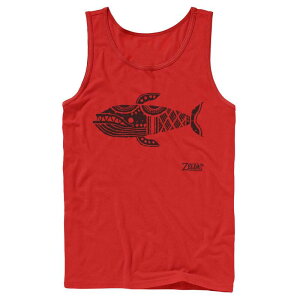 �A�j���L�����N�^�[ �����Y �g�b�v�X T�V���c ���S Licensed Character Men's Nintendo Legend Of Zelda Links Awakening Whale Glyph Portrait Logo Tank Top Red ���b�h