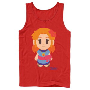 �A�j���L�����N�^�[ �����Y �g�b�v�X T�V���c Licensed Character Men's Nintendo Legend Of Zelda Links Awakening Marin Avatar Style Portraitank Top Red ���b�h