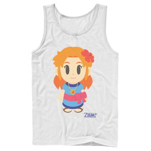 �A�j���L�����N�^�[ �����Y �g�b�v�X T�V���c Licensed Character Men's Nintendo Legend Of Zelda Links Awakening Marin Avatar Style Portraitank Top White �z���C�g