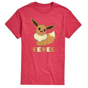 �A�j���L�����N�^�[ �����Y �g�b�v�X T�V���c Licensed Character Men's Pokemon Eevee Tee Red ���b�h