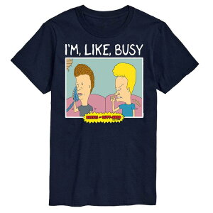 �A�j���L�����N�^�[ �����Y �g�b�v�X T�V���c Licensed Character Men's Beavis And Butthead I'm Like Busy Tee Navy �l�C�r�[