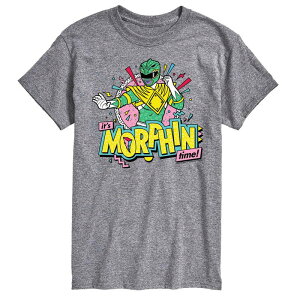 �A�j���L�����N�^�[ �����Y �g�b�v�X T�V���c �g�[�� �O���t�B�b�N Licensed Character Big & Tall Powerangers Morphin Time Green Graphic Tee Gray �O���[