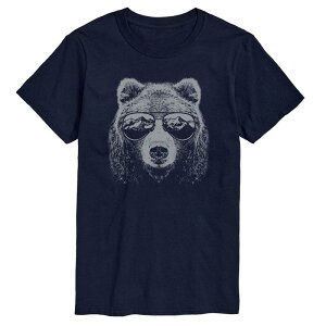 �A�j���L�����N�^�[ �����Y �g�b�v�X T�V���c �O���t�B�b�N Licensed Character Men's Mountain Bear Sunglasses Graphic Tee Navy �l�C�r�[