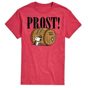 �A�j���L�����N�^�[ �����Y �g�b�v�X T�V���c �O���t�B�b�N Licensed Character Men's Peanuts Prost! Snoopy Root Beer Graphic Tee Red ���b�h