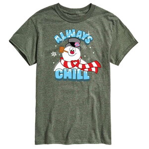 �A�j���L�����N�^�[ �����Y �g�b�v�X T�V���c Licensed Character Men's Frosty The Snowman Frosty Always Chill Tee Heather Green �w�U�[
