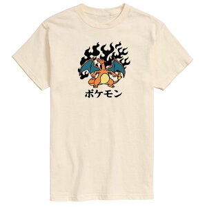 �A�j���L�����N�^�[ �����Y �g�b�v�X T�V���c Licensed Character Men's Pokemon Charizard Flash Fire Tee Beige �x�[�W��