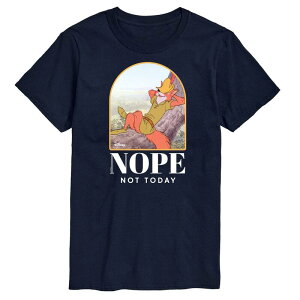 �f�B�Y�j�[ �����Y �g�b�v�X T�V���c �O���t�B�b�N Disney's Robin Hood Men's Nope Notoday Graphic Tee Navy �l�C�r�[