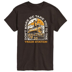 �A�j���L�����N�^�[ �����Y �g�b�v�X T�V���c �O���t�B�b�N Licensed Character Men's Yellowstone Take You Train Station Graphic Tee Dark Brown �u���E��
