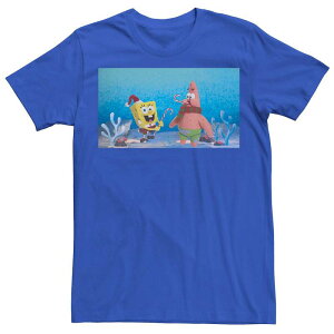 �A�j���L�����N�^�[ �����Y �g�b�v�X T�V���c �p���c Licensed Character Men'spongebob Squarepants Patrick Star Christmas Buddies Tee Royal
