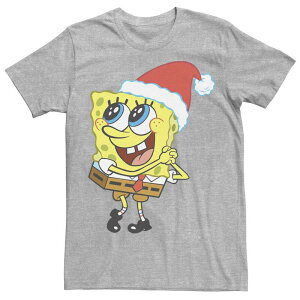 �A�j���L�����N�^�[ �����Y �g�b�v�X T�V���c �p���c Licensed Character Men'spongebob Squarepantsanta Hat Dreaming Of Christmas Tee Athletic Heather �w�U�[