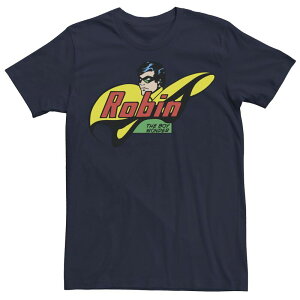 �A�j���L�����N�^�[ �����Y �g�b�v�X T�V���c Licensed Character Men's DComics Robin The Boy Wonder Comic Tee Navy �l�C�r�[