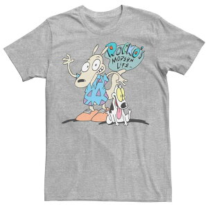 �A�j���L�����N�^�[ �����Y �g�b�v�X T�V���c Licensed Character Men's Nickelodeon Rocko's Modern Life Show Intro Tee Athletic Heather �w�U�[