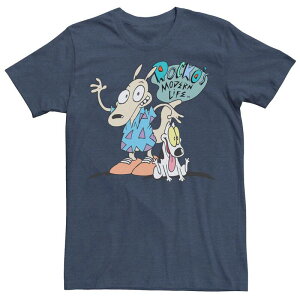 �A�j���L�����N�^�[ �����Y �g�b�v�X T�V���c Licensed Character Men's Nickelodeon Rocko's Modern Life Show Intro Tee Navy Heather �w�U�[