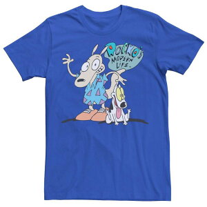�A�j���L�����N�^�[ �����Y �g�b�v�X T�V���c Licensed Character Men's Nickelodeon Rocko's Modern Life Show Intro Tee Royal