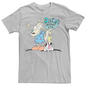 �A�j���L�����N�^�[ �����Y �g�b�v�X T�V���c Licensed Character Men's Nickelodeon Rocko's Modern Life Show Intro Tee Silver �V���o�[