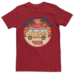 �A�j���L�����N�^�[ �����Y �g�b�v�X T�V���c Licensed Character Men's Netflix Stranger Thingsurfer Boy Pizza Tee Cardinal
