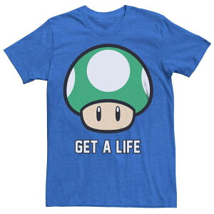 �A�j���L�����N�^�[ �����Y �g�b�v�X T�V���c �O���t�B�b�N Licensed Character Men'super Mario Bros 1-UP Mushroom Get a Life Graphic Tee Royal Heather �w�U�[