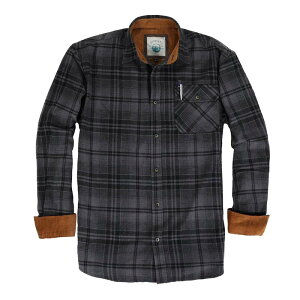 �W���x���e�B �����Y �g�b�v�X T�V���c �R�[�f�����C �R���g���X�g �R�b�g�� Gioberti Men's 100% Cotton Brushed Flannel Plaid Checkered Shirt with Corduroy Contrast Gray Black �u���b�N