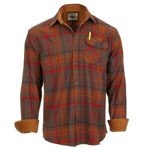 �W���x���e�B �����Y �g�b�v�X T�V���c �R�[�f�����C �R���g���X�g �R�b�g�� Gioberti Men's 100% Cotton Brushed Flannel Plaid Checkered Shirt with Corduroy Contrast Gray Orange Red �O���[