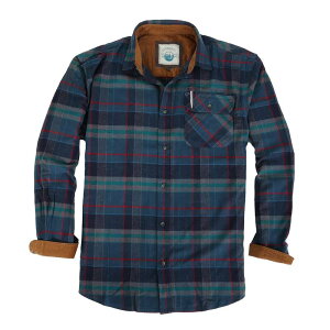 �W���x���e�B �����Y �g�b�v�X T�V���c �R�[�f�����C �R���g���X�g �R�b�g�� Gioberti Men's 100% Cotton Brushed Flannel Plaid Checkered Shirt with Corduroy Contrast Green Red ���b�h