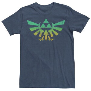 �A�j���L�����N�^�[ �����Y �g�b�v�X T�V���c Licensed Character Men's Nintendo Legend of Zelda Triforce Green Fade Tee Navy Heather �w�U�[