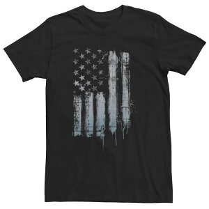 �A�j���L�����N�^�[ �����Y �g�b�v�X T�V���c �g�[�� Licensed Character Big & Tall Americana Rustic American Flag Paint Drip Tee Black �u���b�N