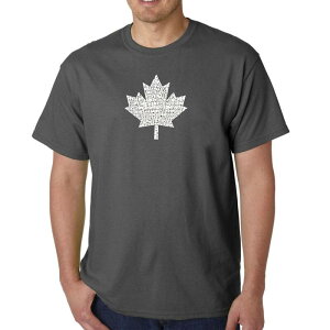 �G���G�[�|�b�v�A�[�g �����Y �g�b�v�X T�V���c LA Pop Art Canada - Men's Word Art-shirt Grey �O���[