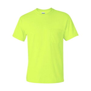 �M���_�� �����Y �g�b�v�X T�V���c �R�b�g�� Gildan Ultra Cotton Pocket-Shirt Safety Green �O���[��